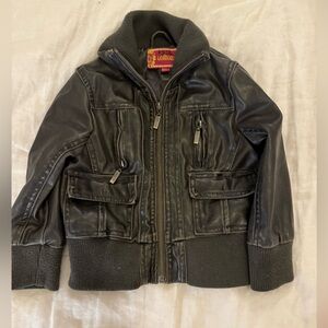Toddler Faux Leather Bomber Jacket 2t